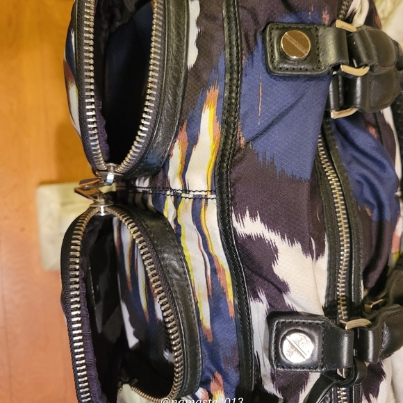 L.A.M.B. by Gwen Stefani Ikat Nylon Leather Satchel Luxury Designer Bag #589 - Picture 7 of 13